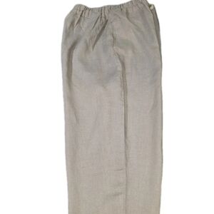 not Perfect Linen Women's 100% Linen Elastic Waist Cropped  Pants Size M/L New
